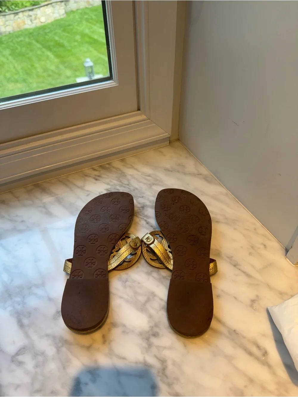 Tory Burch Metallic Gold Miller Sandals